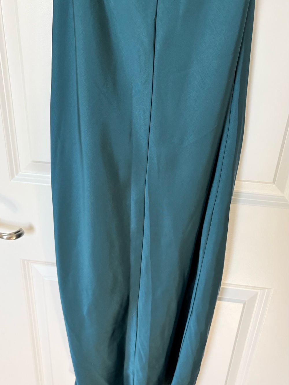 New Hello Molly sz 2 Strapless Teal Evening Gown with Twist Front and High Slit - Picture 8 of 11